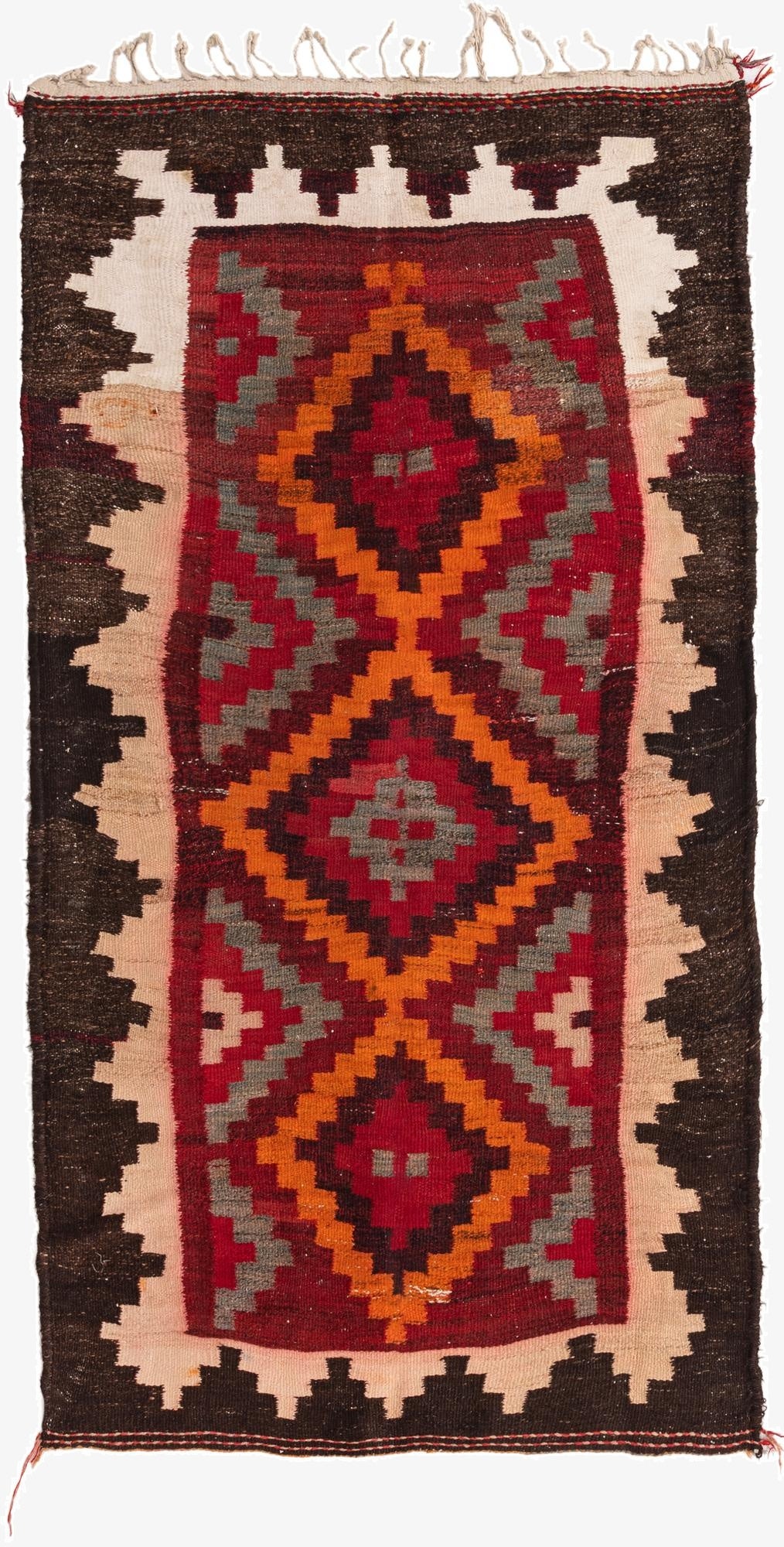  3' 7 x 7'  Hand Woven Kilim Fars Wool Rug