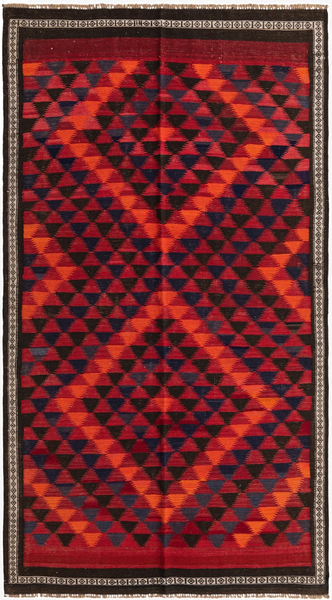  5' x 8' 10  Hand Woven Kilim Fars Wool Rug