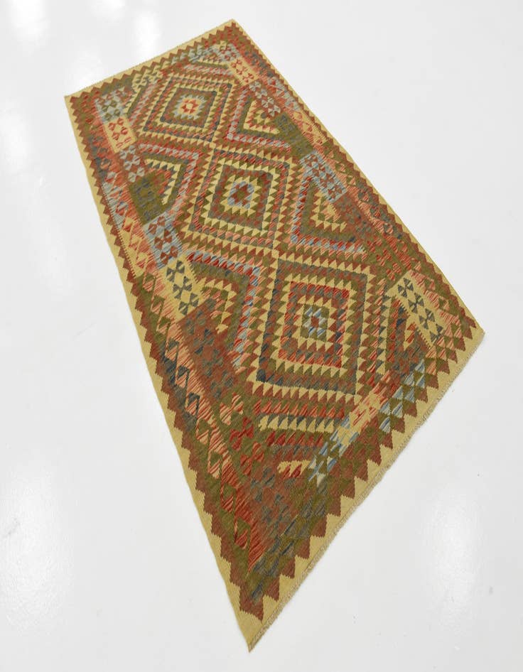 Detail image of  4' x 6' 7  Hand Woven Kilim Maymana Wool Rug