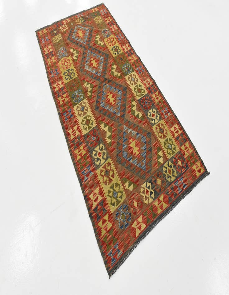 Detail image of  3' 6 x 6' 5  Hand Woven Kilim Maymana Wool Rug