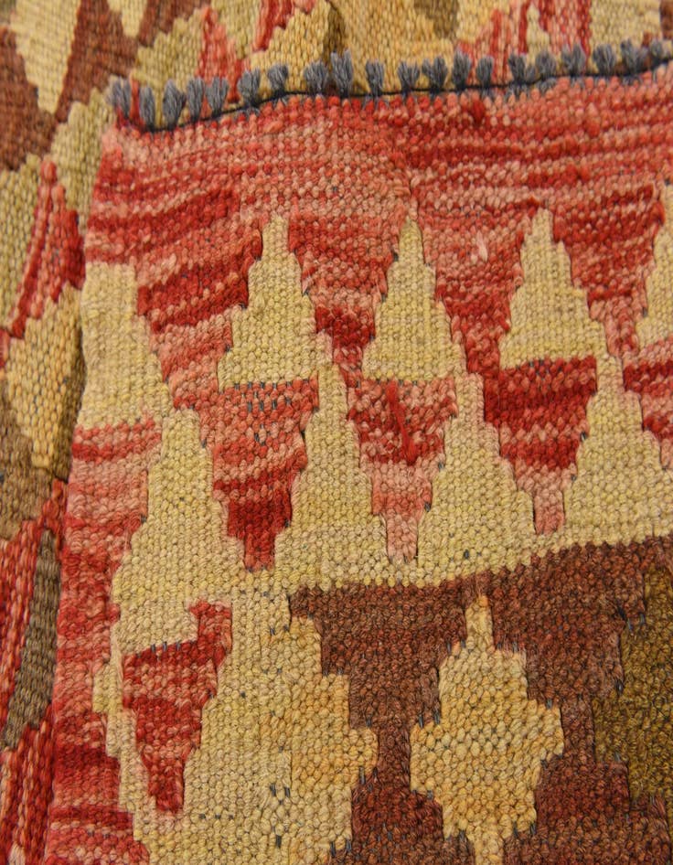Detail image of  3' 6 x 6' 6  Hand Woven Kilim Maymana Wool Rug