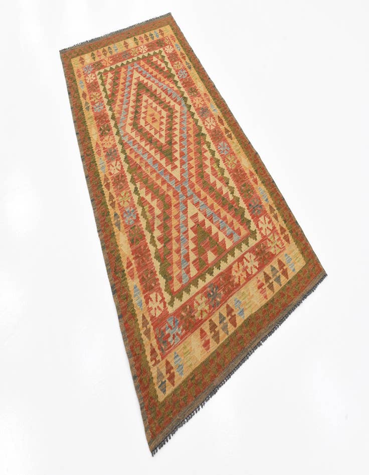 Detail image of  3' 7 x 6' 5  Hand Woven Kilim Maymana Wool Rug