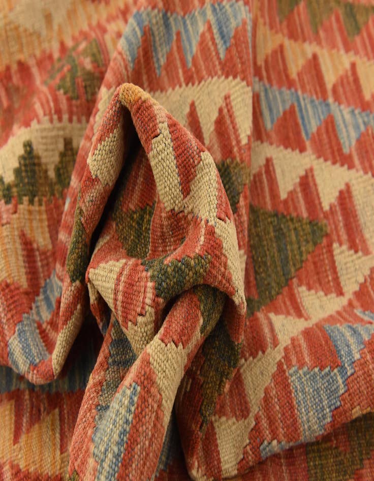Detail image of  3' 7 x 6' 5  Hand Woven Kilim Maymana Wool Rug