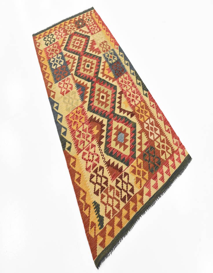 Detail image of  3' 4 x 6' 3  Hand Woven Kilim Maymana Wool Rug