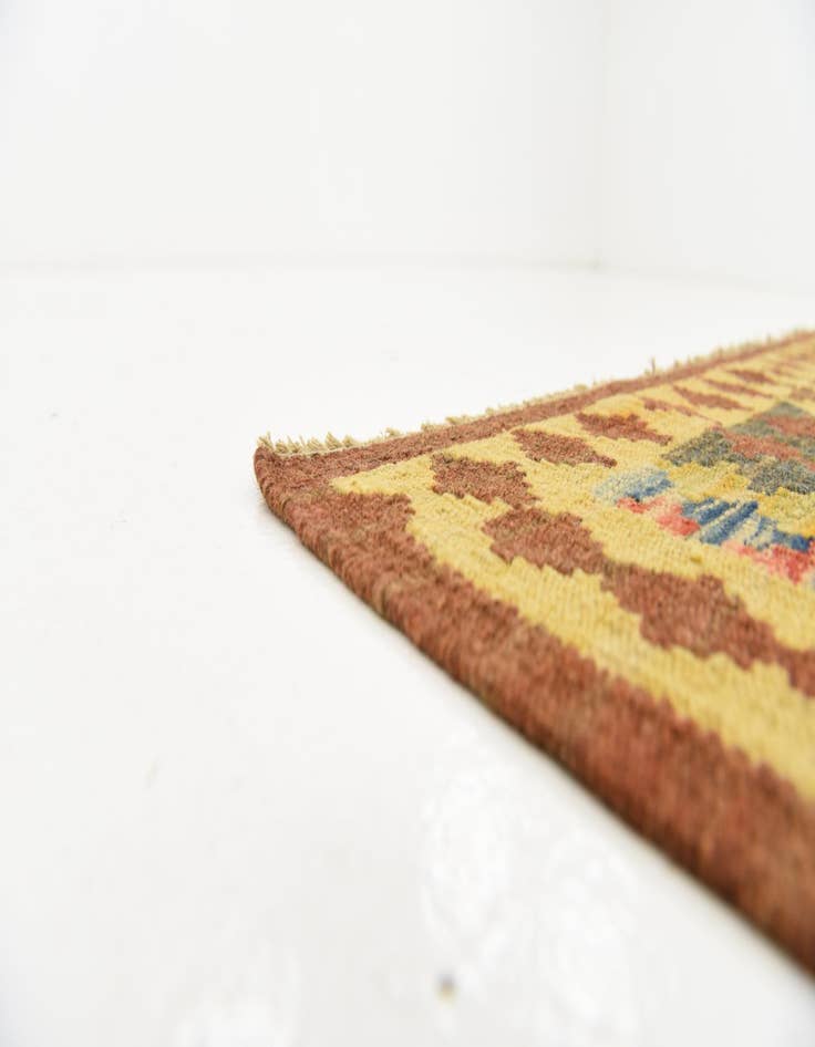 Detail image of  3' 2 x 5'  Hand Woven Kilim Maymana Wool Rug
