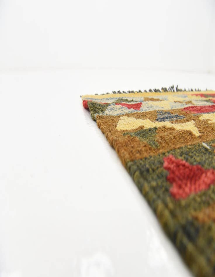 Detail image of  3' 2 x 5'  Hand Woven Kilim Maymana Wool Rug