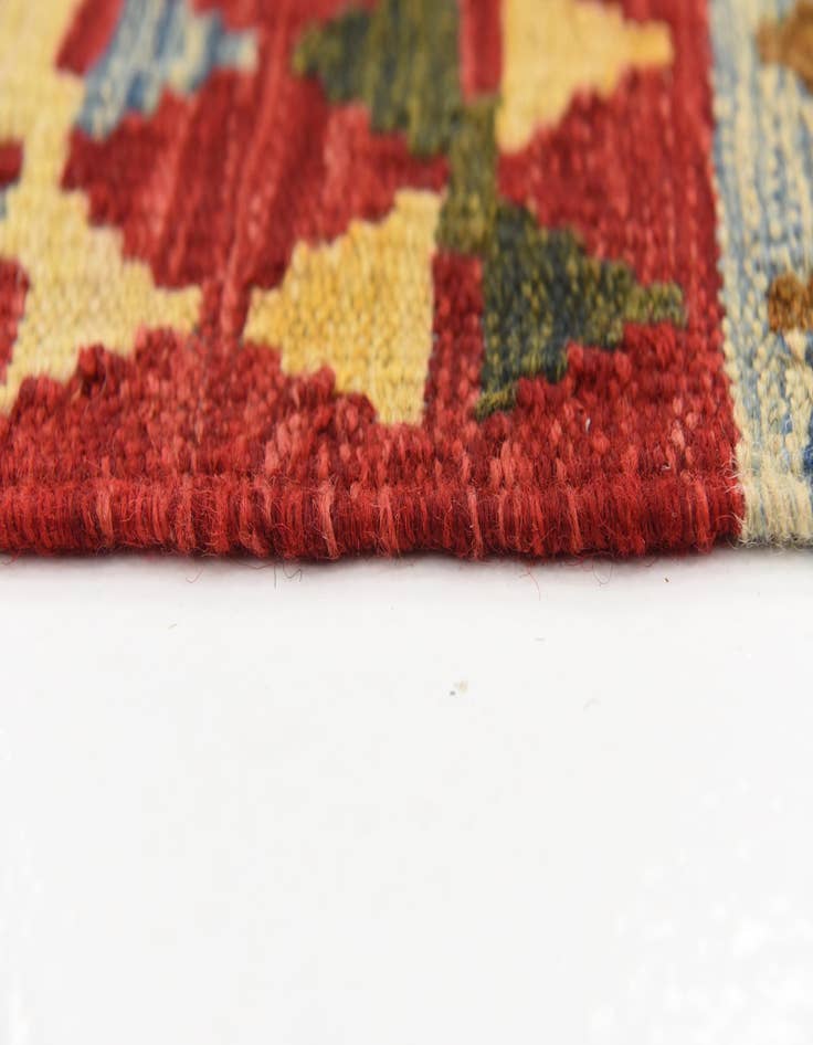 Detail image of  3' 2 x 5'  Hand Woven Kilim Maymana Wool Rug