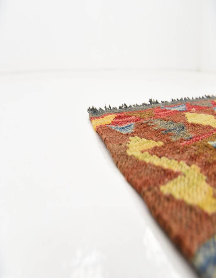 Detail image of  3' 2 x 4' 9  Hand Woven Kilim Maymana Wool Rug