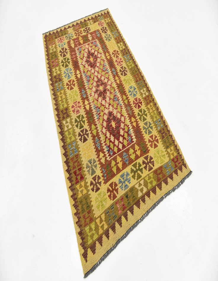 Detail image of  3' 8 x 6' 2  Hand Woven Kilim Maymana Wool Rug