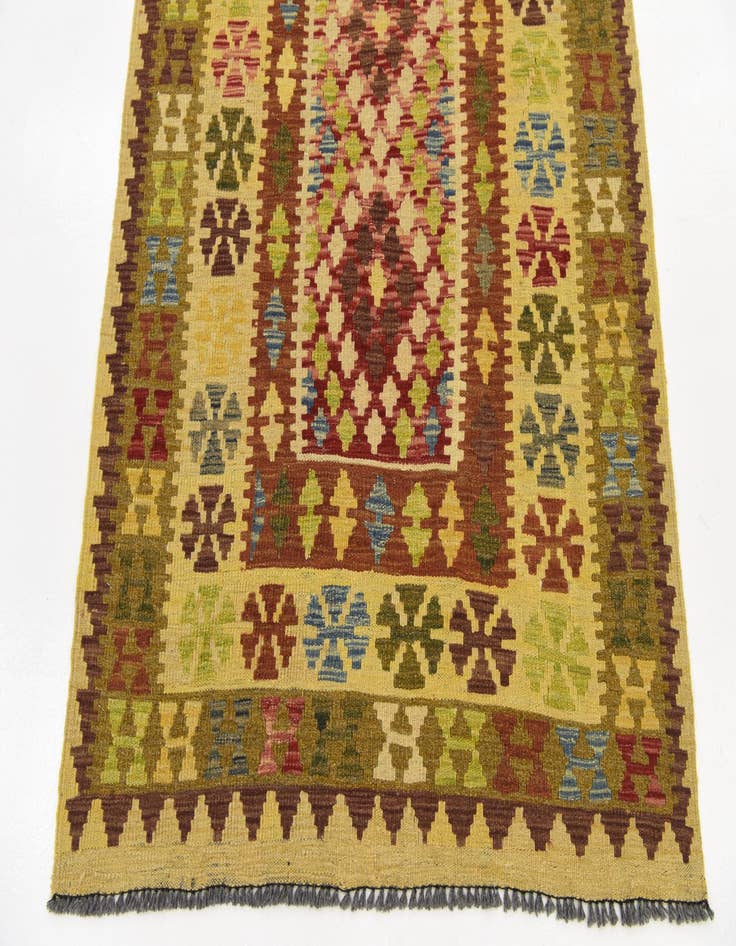 Detail image of  3' 8 x 6' 2  Hand Woven Kilim Maymana Wool Rug