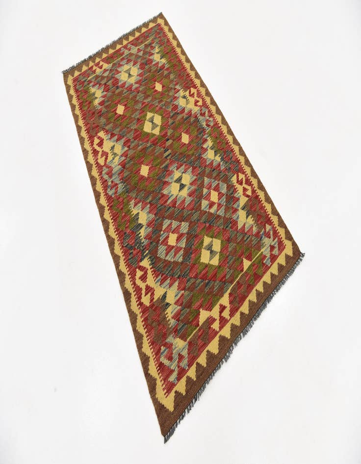 Detail image of  3' x 5' 2  Hand Woven Kilim Maymana Wool Rug