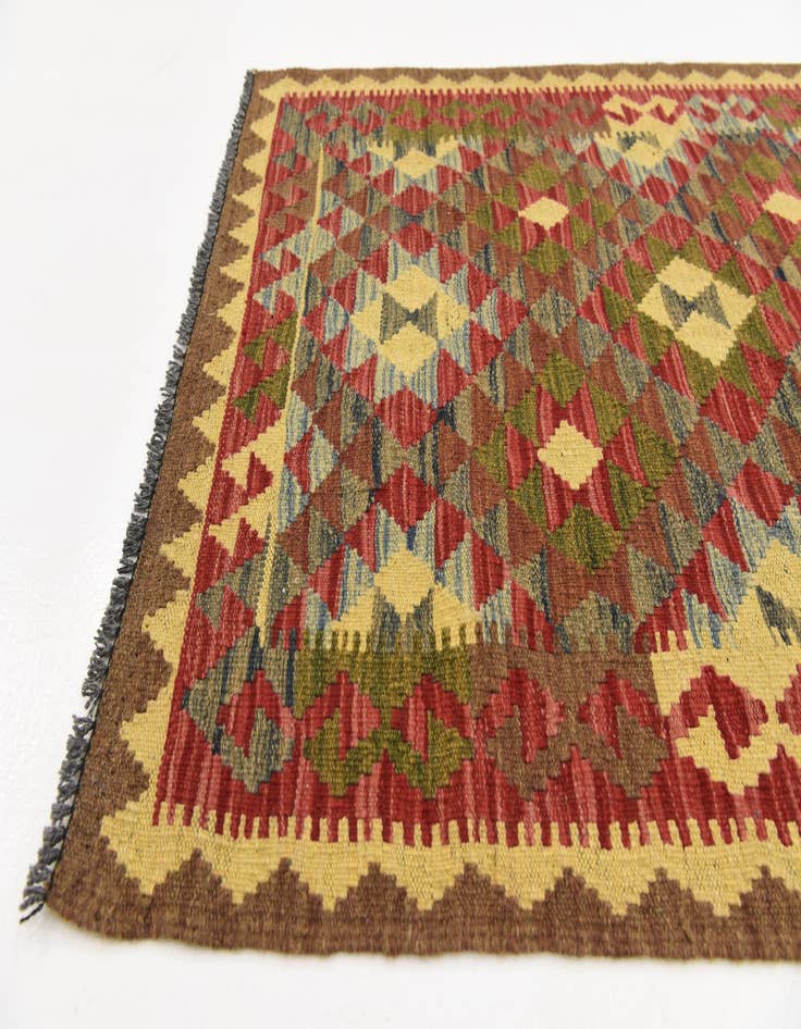 Detail image of  3' x 5' 2  Hand Woven Kilim Maymana Wool Rug