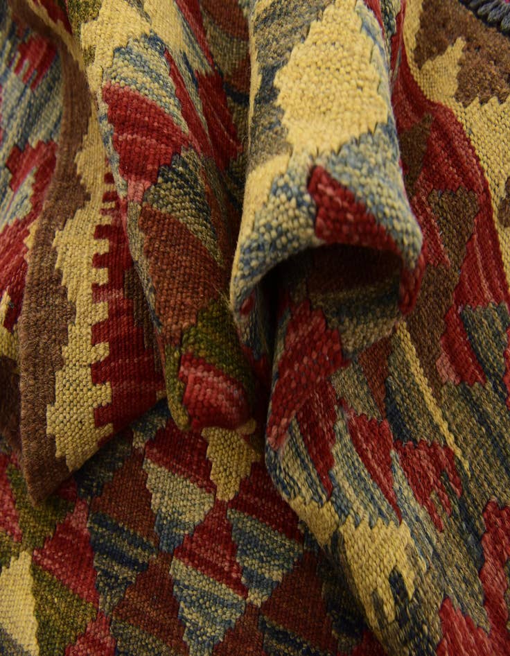 Detail image of  3' x 5' 2  Hand Woven Kilim Maymana Wool Rug