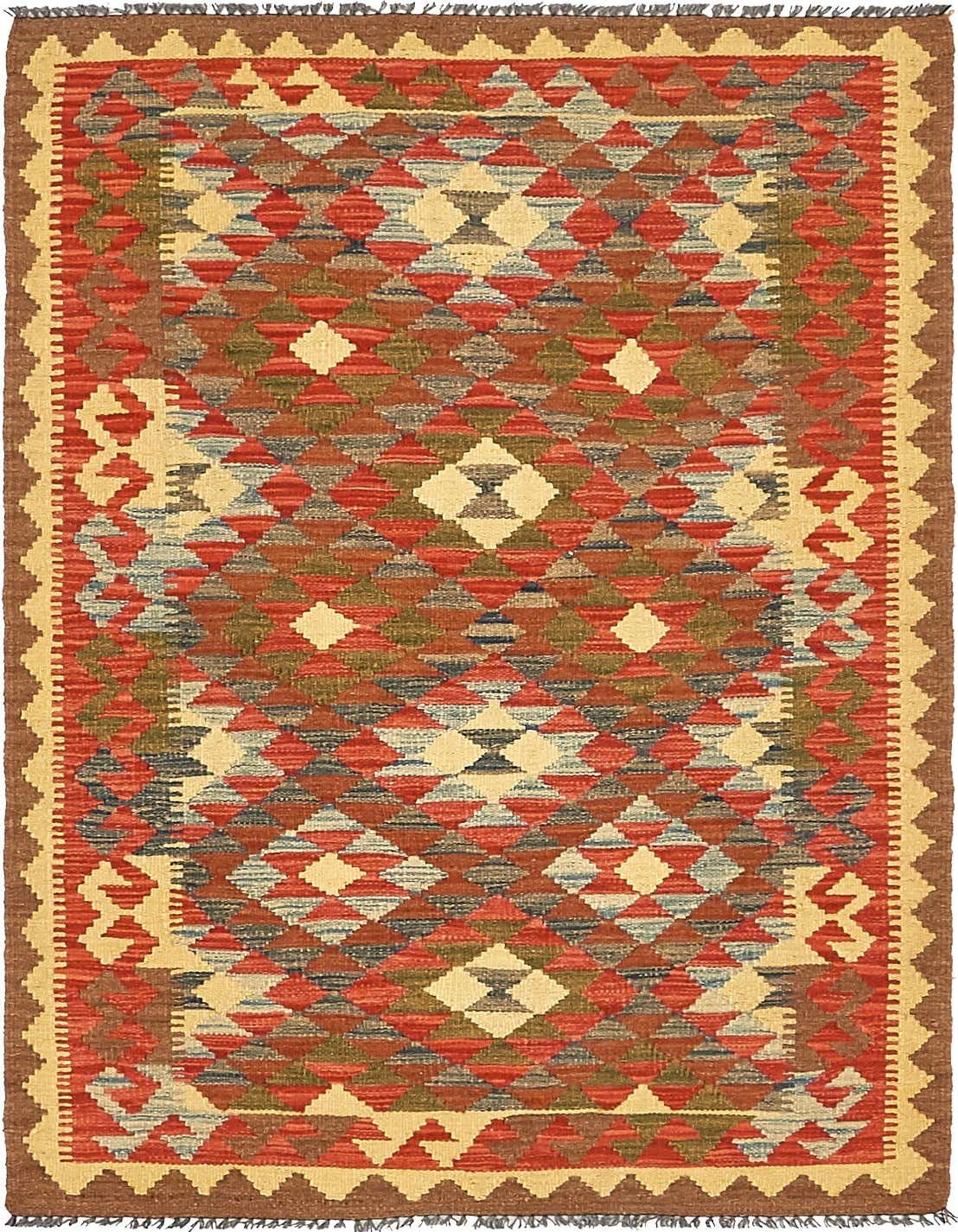 Primary image  3' x 5' 2  Hand Woven Kilim Maymana Wool Rug