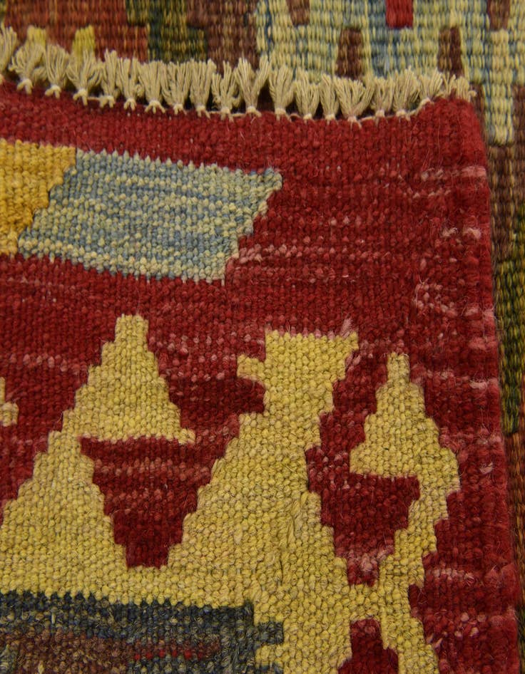 Detail image of  3' 7 x 5' 3  Hand Woven Kilim Maymana Wool Rug