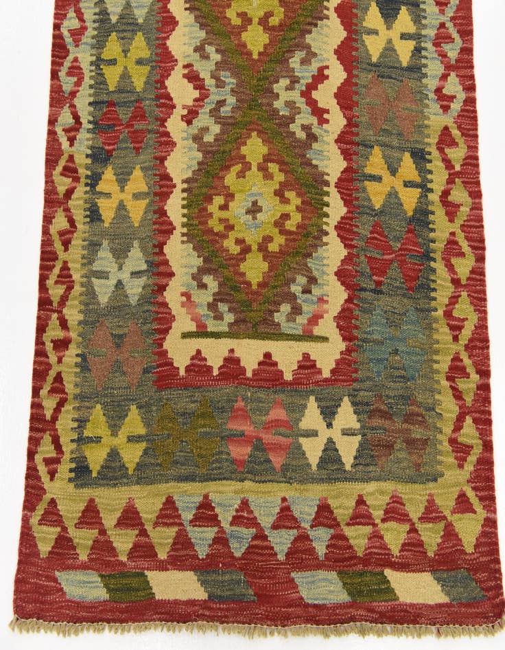 Detail image of  3' 7 x 5' 3  Hand Woven Kilim Maymana Wool Rug