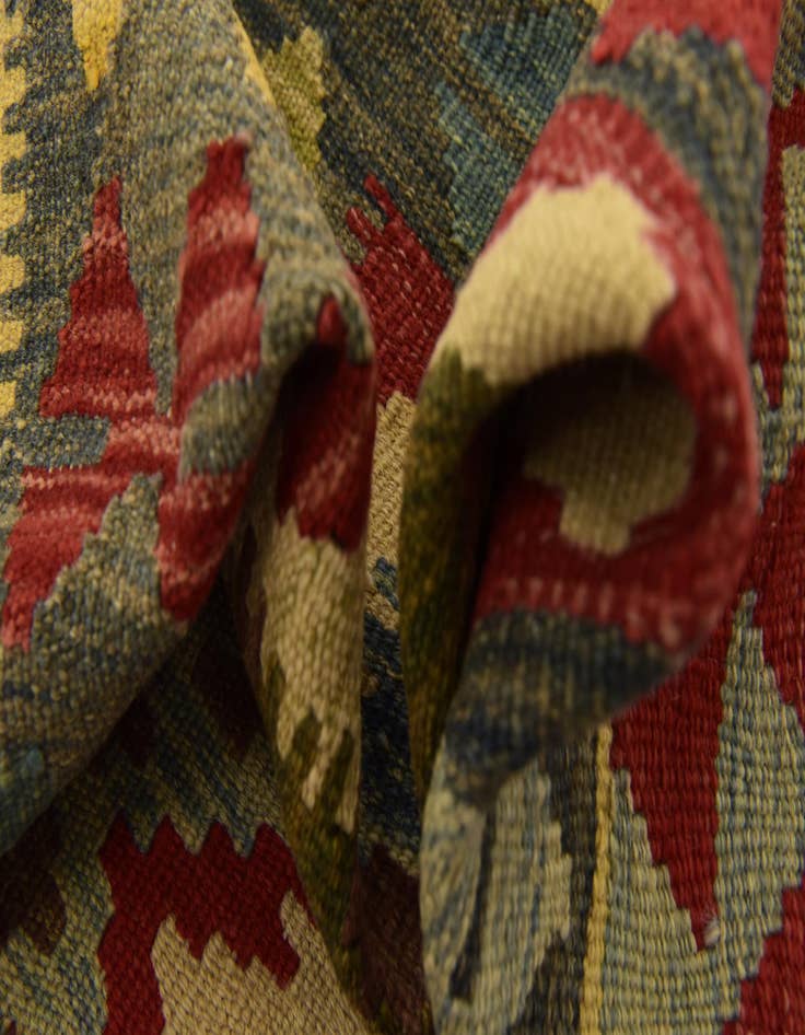 Detail image of  3' 7 x 5' 3  Hand Woven Kilim Maymana Wool Rug