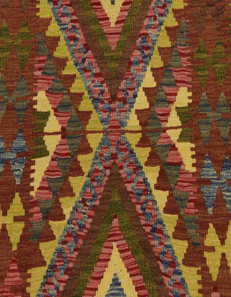 Detail image of  3' 4 x 5' 7  Hand Woven Kilim Maymana Wool Rug
