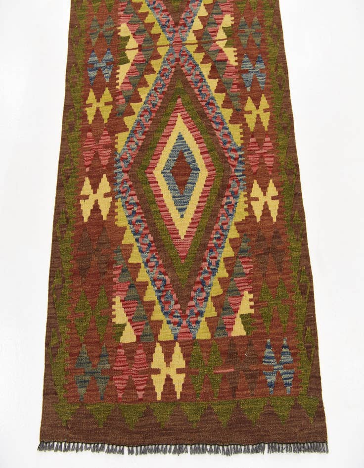 Detail image of  3' 4 x 5' 7  Hand Woven Kilim Maymana Wool Rug