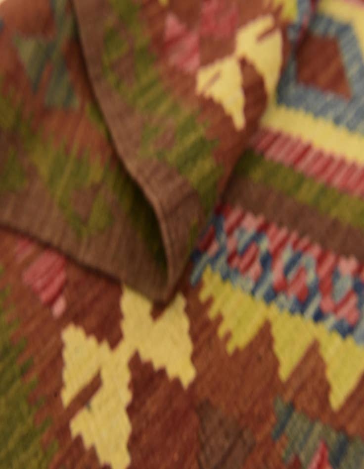 Detail image of  3' 4 x 5' 7  Hand Woven Kilim Maymana Wool Rug