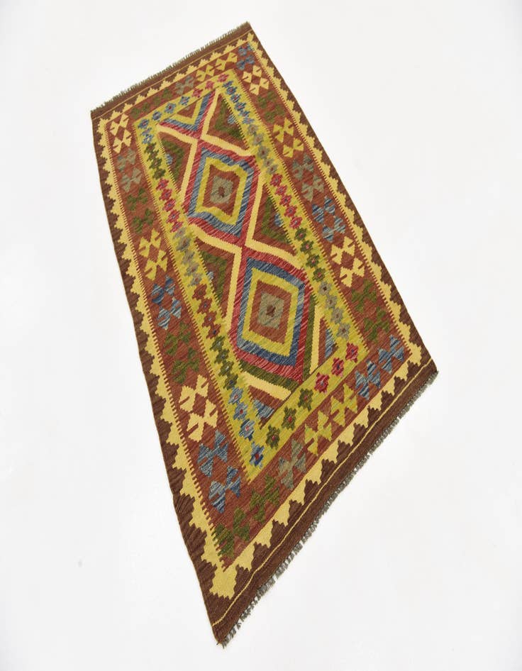 Detail image of  3' 3 x 5' 3  Hand Woven Kilim Maymana Wool Rug