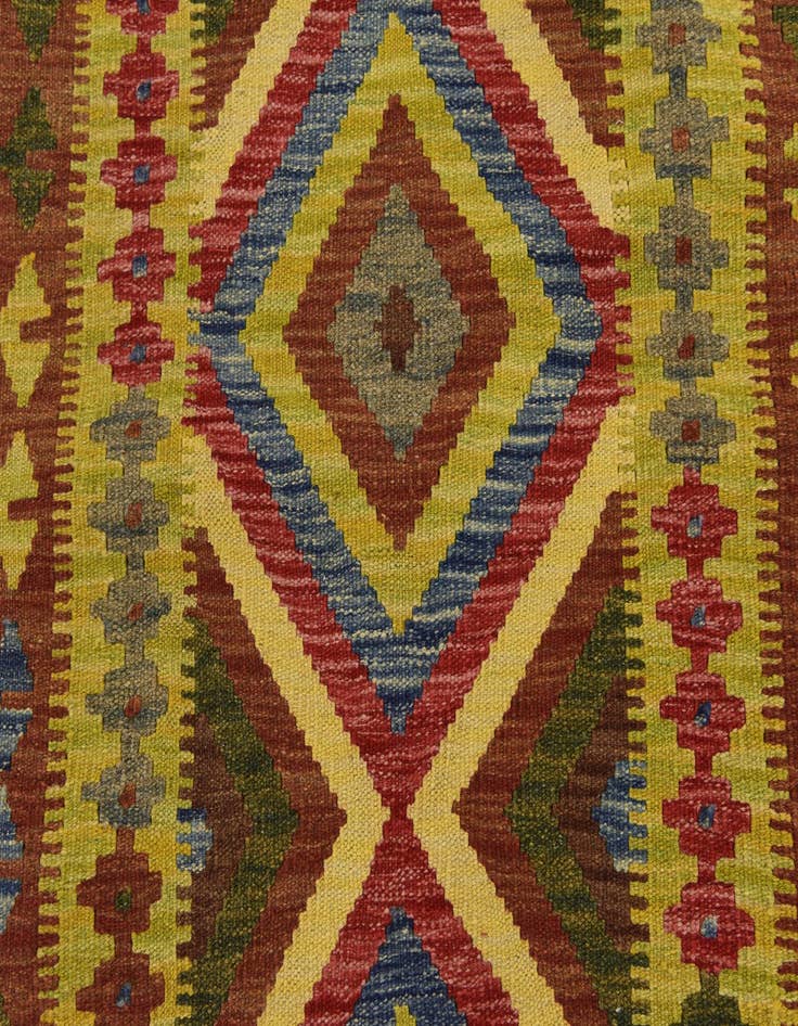 Detail image of  3' 3 x 5' 3  Hand Woven Kilim Maymana Wool Rug