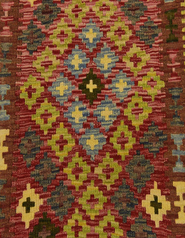 Detail image of  3' 3 x 4' 8  Hand Woven Kilim Maymana Wool Rug