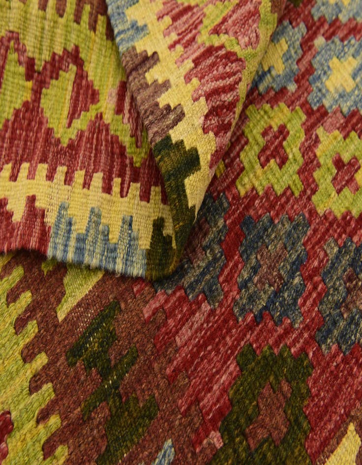 Detail image of  3' 3 x 4' 8  Hand Woven Kilim Maymana Wool Rug