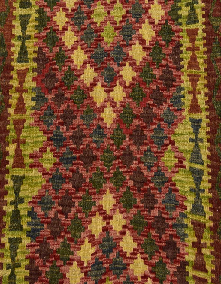 Detail image of  3' 3 x 5' 2  Hand Woven Kilim Maymana Wool Rug