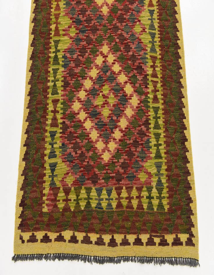 Detail image of  3' 3 x 5' 2  Hand Woven Kilim Maymana Wool Rug