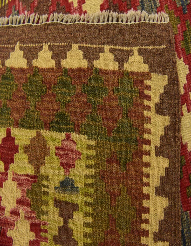 Detail image of  3' 4 x 6' 3  Hand Woven Kilim Maymana Wool Rug