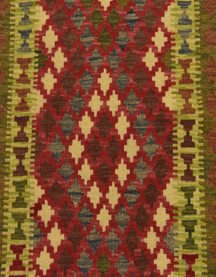 Detail image of  3' 4 x 6' 3  Hand Woven Kilim Maymana Wool Rug