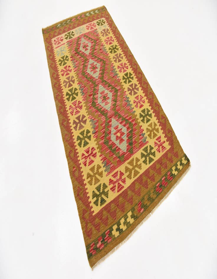 Detail image of  3' 4 x 6' 6  Hand Woven Kilim Maymana Wool Rug