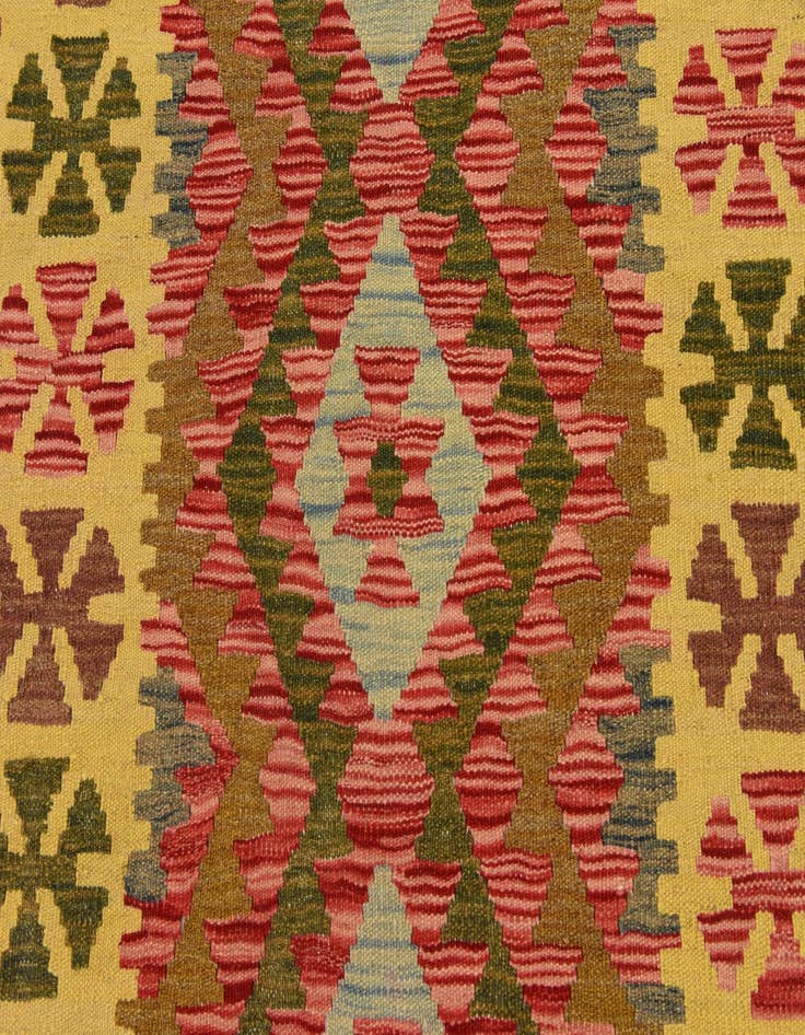 Detail image of  3' 4 x 6' 6  Hand Woven Kilim Maymana Wool Rug