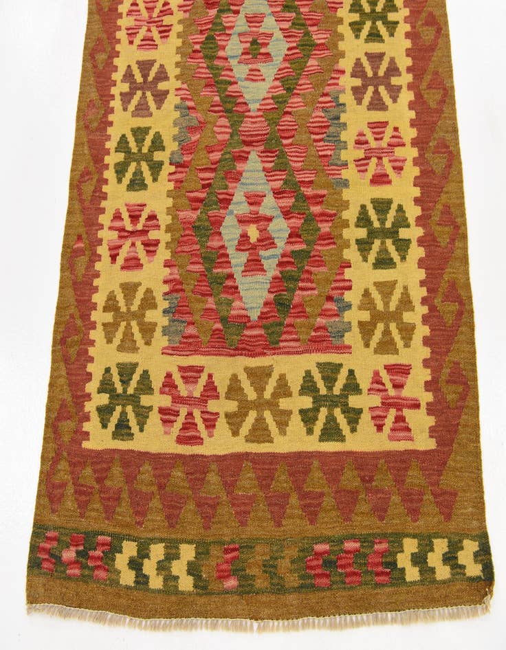 Detail image of  3' 4 x 6' 6  Hand Woven Kilim Maymana Wool Rug