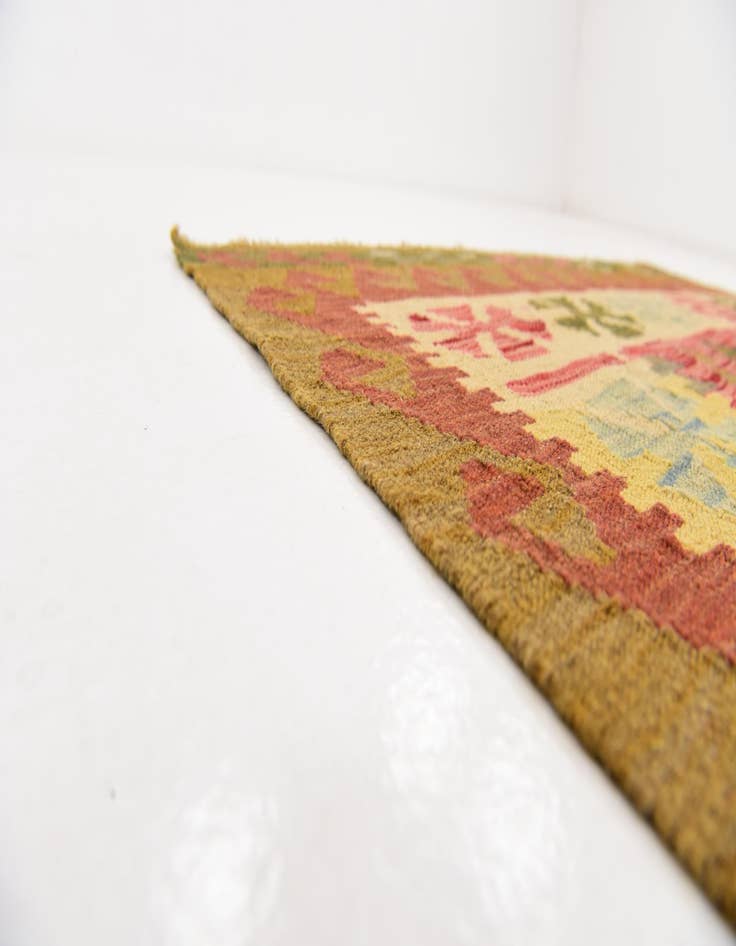Detail image of  3' 4 x 6' 6  Hand Woven Kilim Maymana Wool Rug