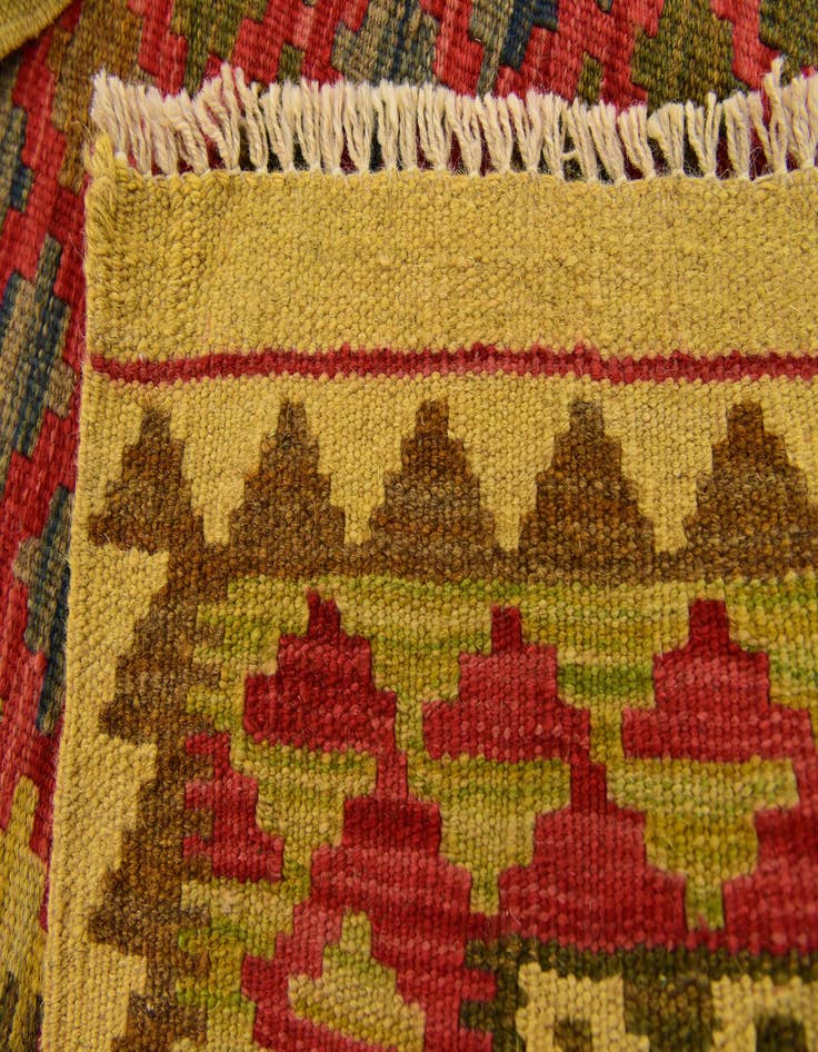 Detail image of 3' 4 x 6' 6 Hand Woven Kilim Maymana Wool Rug