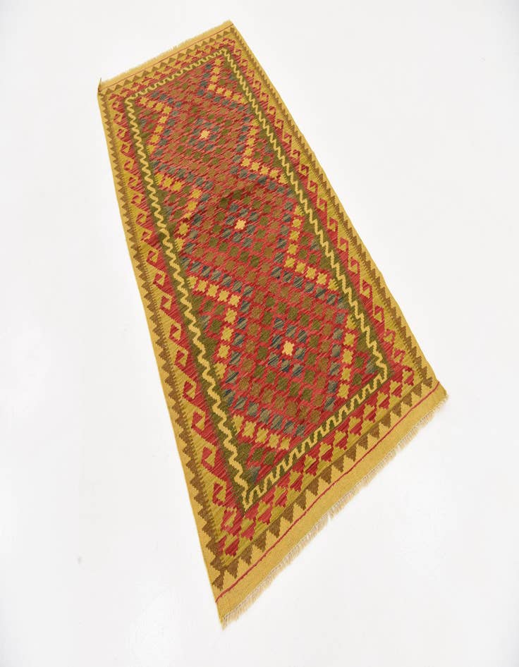 Detail image of 3' 4 x 6' 6 Hand Woven Kilim Maymana Wool Rug