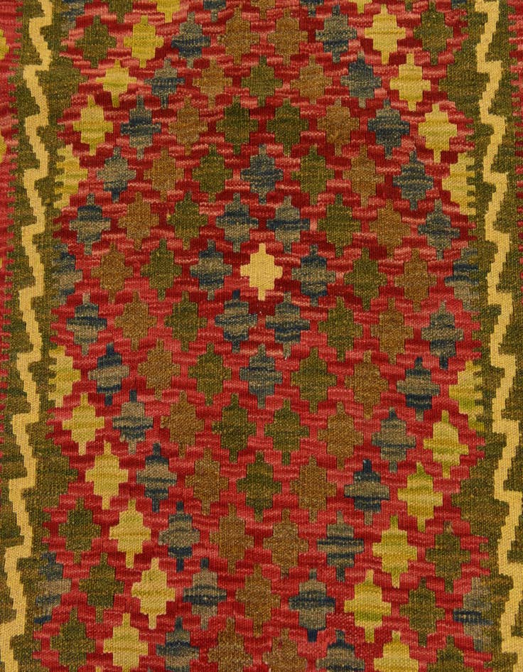 Detail image of 3' 4 x 6' 6 Hand Woven Kilim Maymana Wool Rug
