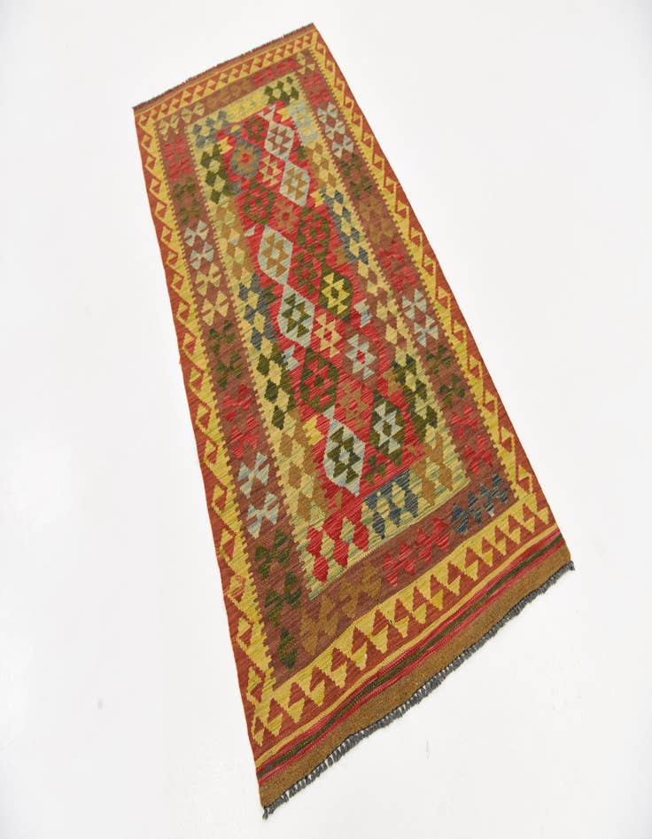 Detail image of  3' 4 x 6' 3  Hand Woven Kilim Maymana Wool Rug