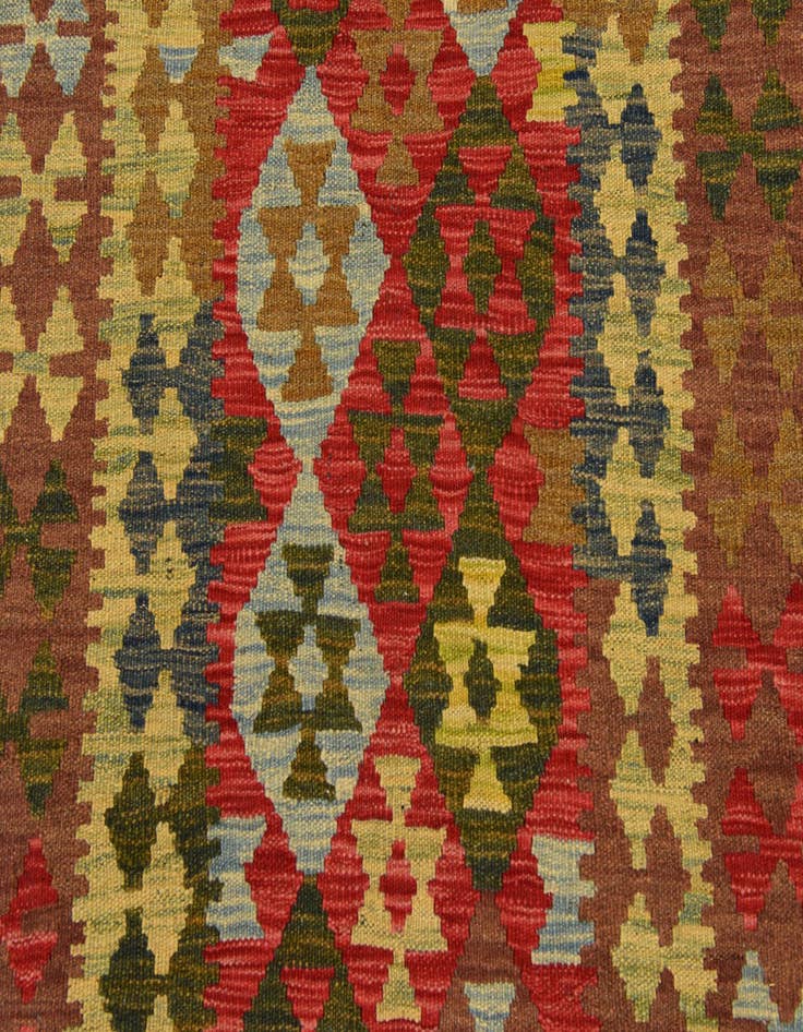 Detail image of  3' 4 x 6' 3  Hand Woven Kilim Maymana Wool Rug