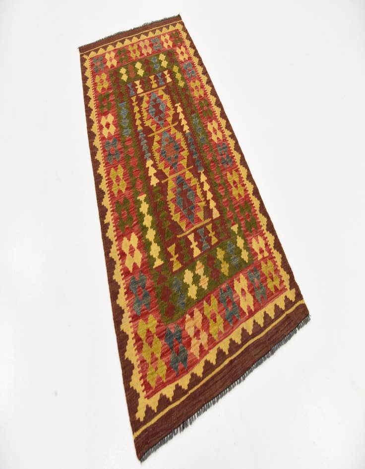 Detail image of  3' 4 x 6' 3  Hand Woven Kilim Maymana Wool Rug