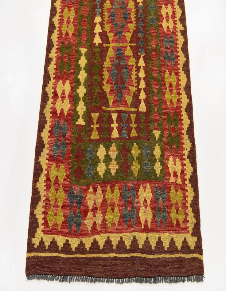 Detail image of  3' 4 x 6' 3  Hand Woven Kilim Maymana Wool Rug