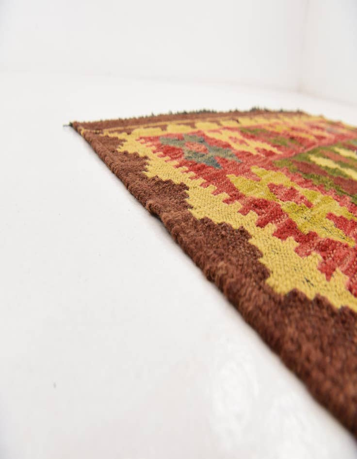 Detail image of  3' 4 x 6' 3  Hand Woven Kilim Maymana Wool Rug