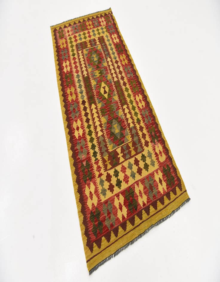 Detail image of  3' 3 x 6' 5  Hand Woven Kilim Maymana Wool Rug