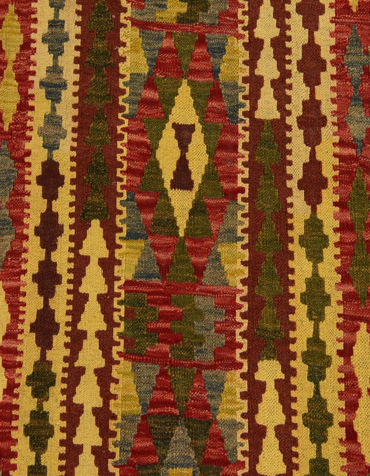 Detail image of  3' 3 x 6' 5  Hand Woven Kilim Maymana Wool Rug