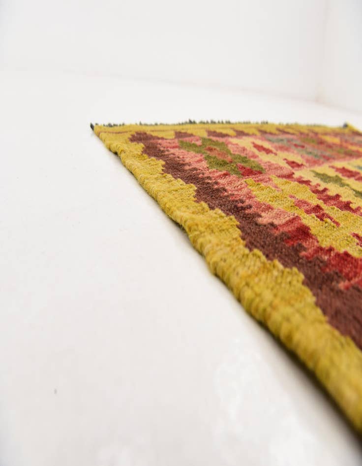 Detail image of  3' 3 x 6' 5  Hand Woven Kilim Maymana Wool Rug