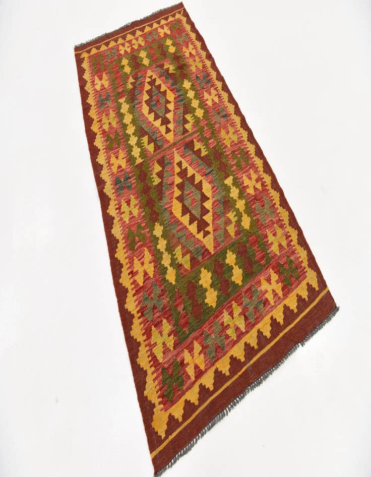 Detail image of 3' 5 x 6' 2 Hand Woven Kilim Maymana Wool Rug