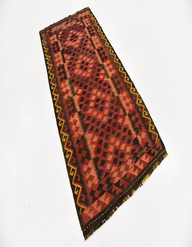 Detail image of  3' 2 x 6' 2  Hand Woven Kilim Maymana Wool Rug