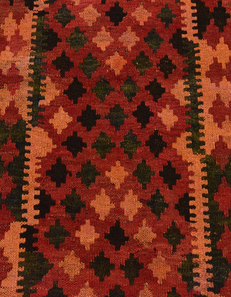 Detail image of  3' 2 x 6' 2  Hand Woven Kilim Maymana Wool Rug